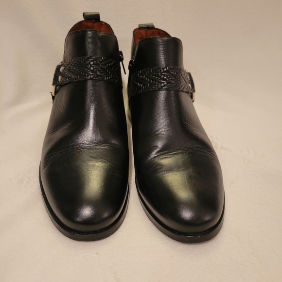Marroqui Sanchez Blk Leather Harness Ankle Boot Sz 38 EUC - Picture 5 of 13